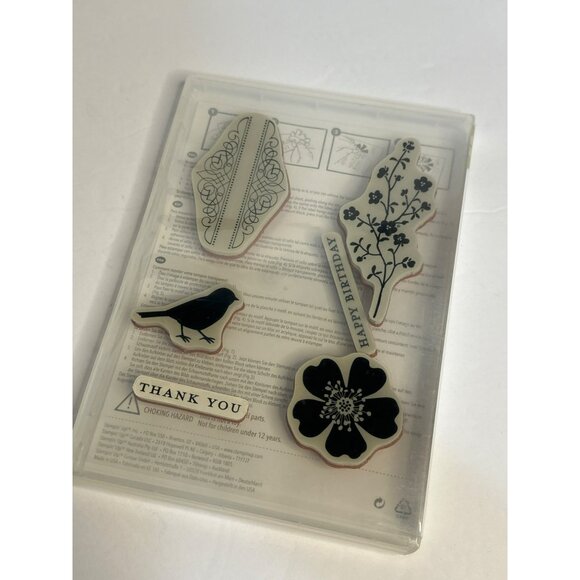 Pre-Used Stampin’ Up! Sale-A-Bration “ Morning Meadow” Set of 6 Cling Stamp Set - Picture 4 of 4